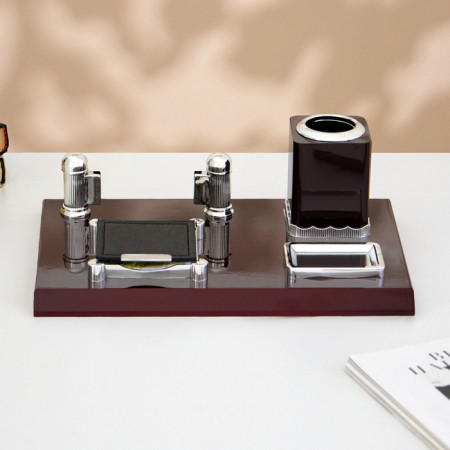Table set 4V1 with a business card holder, red tree-1
