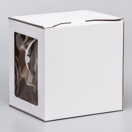 Box for cake 3 windows, with handles, white, 24 x 24 x 20 cm-2