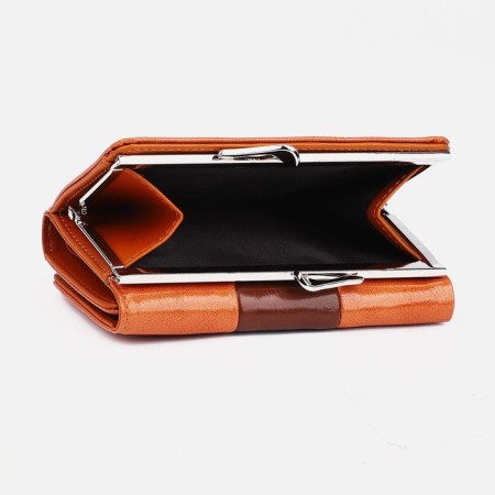 Women's wallet on the button, orange color-2