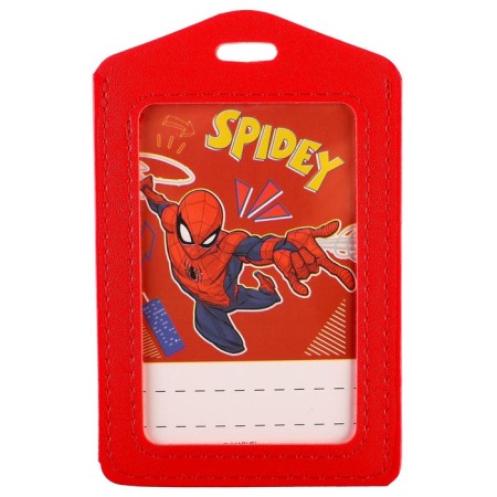 Badge case, leatherette, spider-man-1