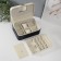 Casket to the leatherette for jewelry "Bow" White-Cherry 17x23.5x10 cm