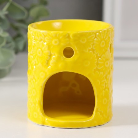 Aroma lamp ceramics "chamomile" yellow 6.7x6.7x7.5 cm-1