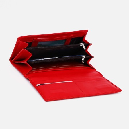Women's wallet on magnets, red color-2