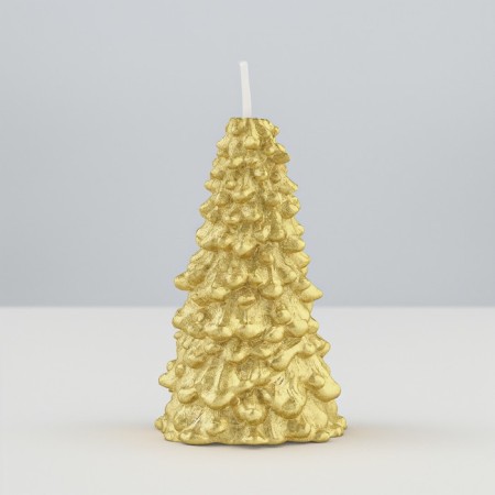 New Year's candle "Christmas tree" 10x5cm, gold-1