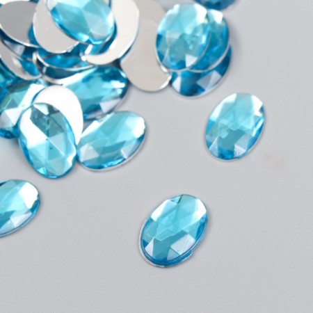 Decor for creativity Plastic "Rhil of oval. Blue water" set of 150 pcs 1x1.4 cm