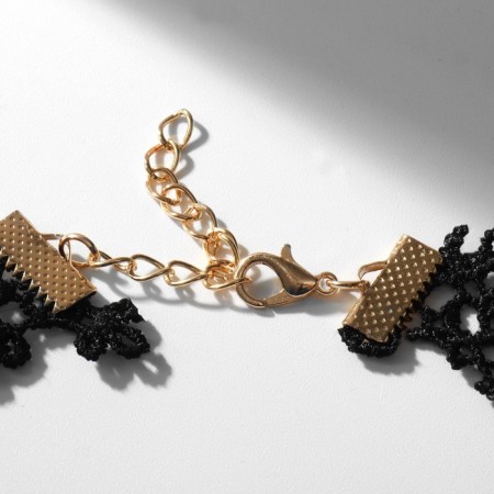 Choker "Alexandria" beads in openwork, black color in gold, 30 cm-1