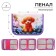 Penal 3 sections, tab inside, 140 x 210 x 40 mm, fabric, calligrata top block "Cute fluffy"