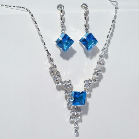 Set 2 objects: earrings, necklace "Light flirting", rhombics, color mix, 45 cm-6