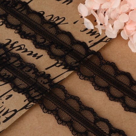 Capricon lace, 25 mm × 10 ± 1 m, black color-1