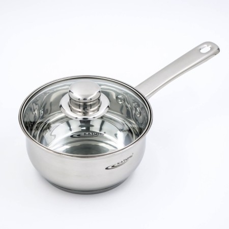 Gretta bucket, 1.6 l, d = 16 cm, capsule, glass cover, metal handle, induction