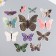 Butterflies cardboard "Geometry with gold" set 12 pcs h = 4-10 cm on magnet