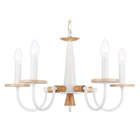 Suspended chandelier ambrella like, Modern, TR9592, 5HE14, white color, light wood-1