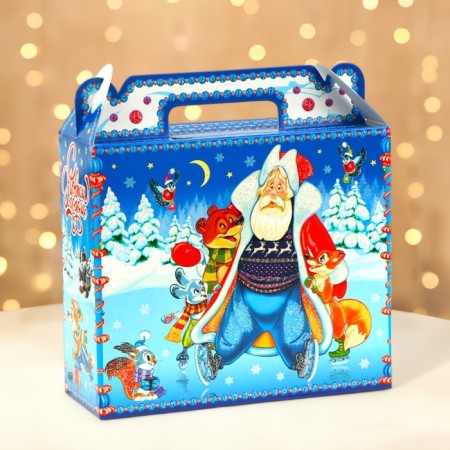 New Year. Gift box New Year's suitcase Small "Winter Fun" 17.3 x 6.5 x 15 cm.