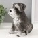 Figure "Mittel puppy" height 17 cm, width 11.5 cm, length 16.5 cm gray-black