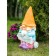 Garden figure "Gnome with a sign Welcome" orange, 34x31x65cm