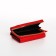 Women's wallet on the button, red color