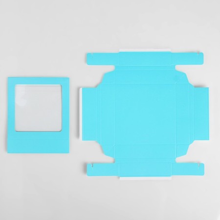 Box for 9 sweets with a shell, blue, 13.7 x 13.7 x 3.5 cm-4