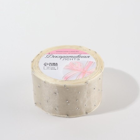 Ribbon is nylon, with rhinestones, 38 mm × 9.1 ± 0.5 m, milk color-2