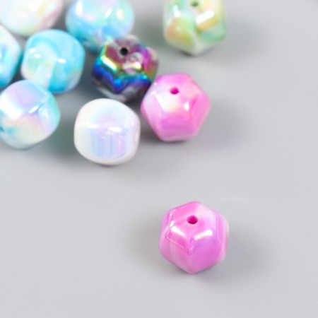 Busina Plastic for creativity "Multi -colored faces. Hologography" mix 1.4x1.4x1.4 cm-2