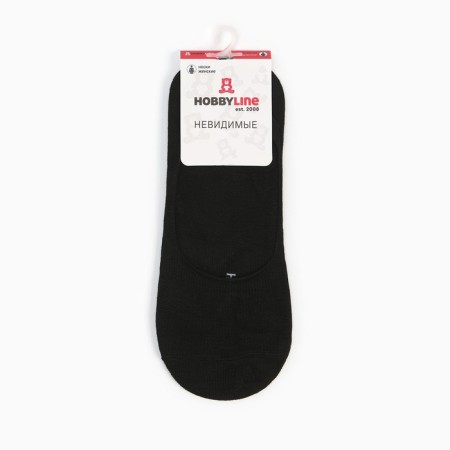 Invisible socks female, black color, size 25 (39-41)-4