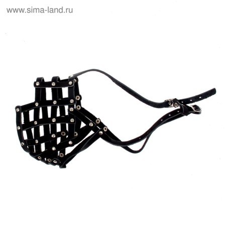 A muzzle leather mesh with jumper No. 5, Caucasian shepherd, dog, ohm 42 cm black-2