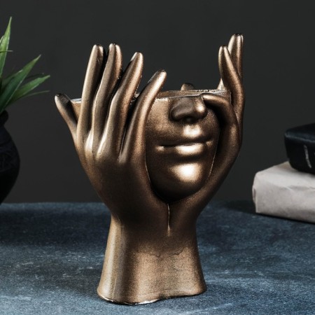 Kashpo - organizer "Dreams in the hands" of bronze, 13x20.5x13.5cm