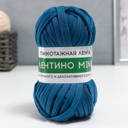 Knitted yarn 100% cotton "Lentino mini" 100 g 40 m color 78 blue