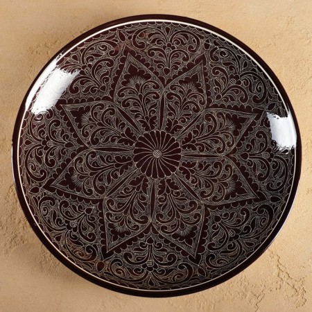 Largan Rishtan ceramics "Patterns", 32 cm, brown mix-1