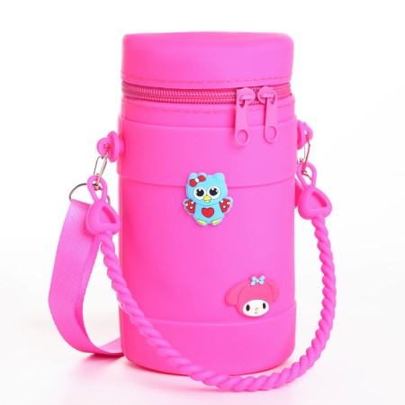 Bag's bag with lightning, stickers mix, raspberry color