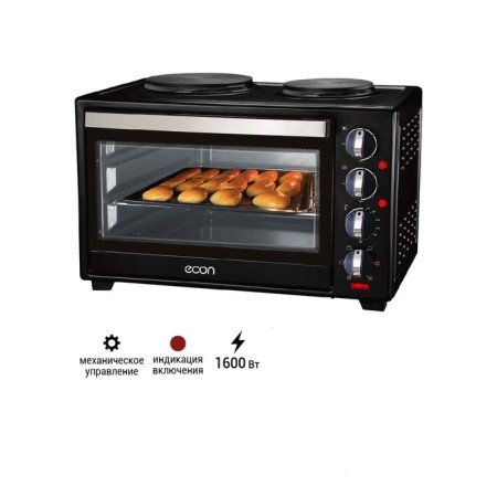 Мини-печь Econ ECO-GP3222MO, 700/1600 Вт, 2 конфорки, 32 л, 100-250°С, цвет чёрный-1