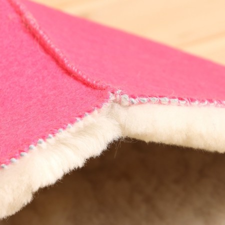 Sheepskin Bath cap, pink felt-3
