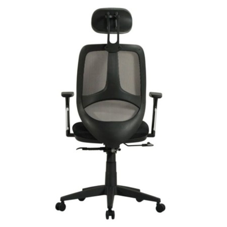 The chair of the operator Brabix Saturn ER-400, with a headrest, combined black/gray-5