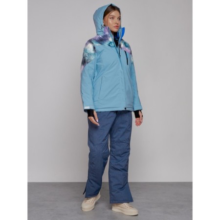 Ski jacket female winter, size 58, blue color-13