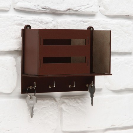 The keybox is wall -mounted with a shelf with a shelf and pocket, Reiki, 17 x 12 cm.-1