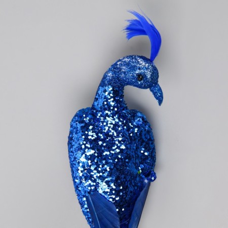 Fluffy on the clothespin "Tropical bird with peacock pen" MIX 5.5x8x35 cm-4