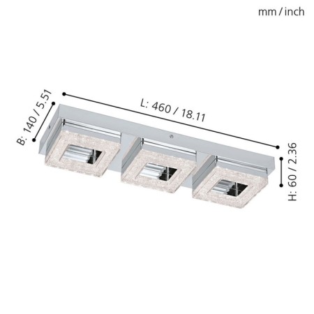 Fratelo lamp, 3x4W Led, 3000k, 1200lm, chromium color-1
