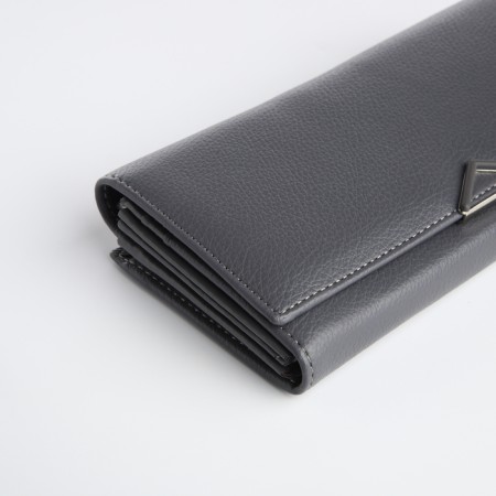 Women's wallet on magnet, gray color-2