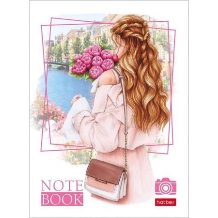 Notepad A6, 48 sheets, "Thy Eyes", cover covered paper, 8 designs, mix-7