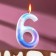 Candle in the cake on the spawning "Starfall", the number 6, 9 cm, giant