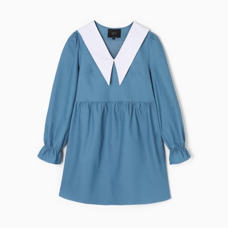 Women's dress with a collar Mist, p.42, blue-5