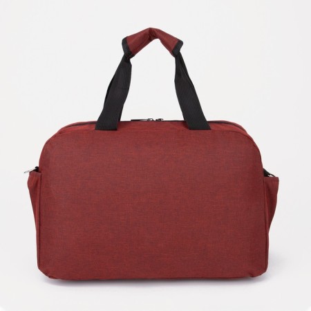 Sports bag with lightning, 3 outer pockets, burgundy color-1