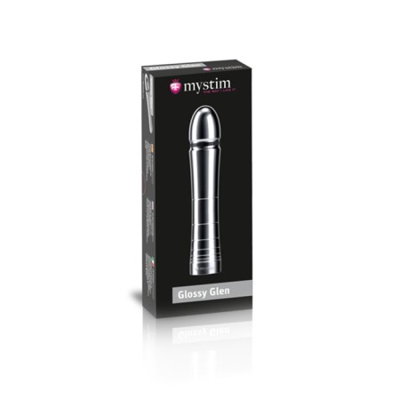MYSTIM GLOSSY GLEN phallimitator, electrical stimulation, surgical steel, 14 cm-3