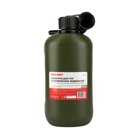 Canist for fuel and lubricants Rexant, vertical, reinforced, plastic, 10 l-4