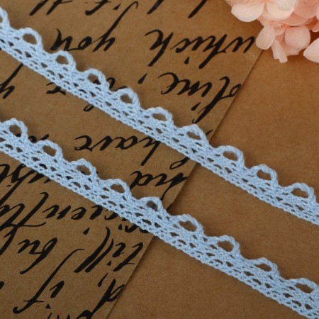 Knitted lace, 11 mm × 2.7 ± 0.5 m, blue color-1