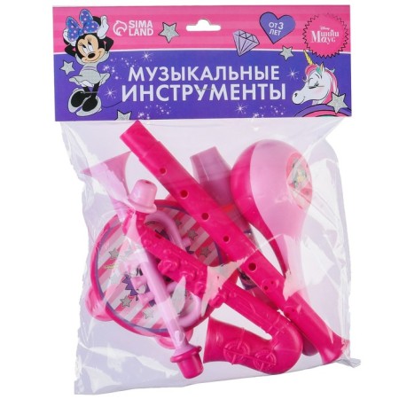 Musical instruments "Minnie Mouse", in a set of 6 items, pink color-15