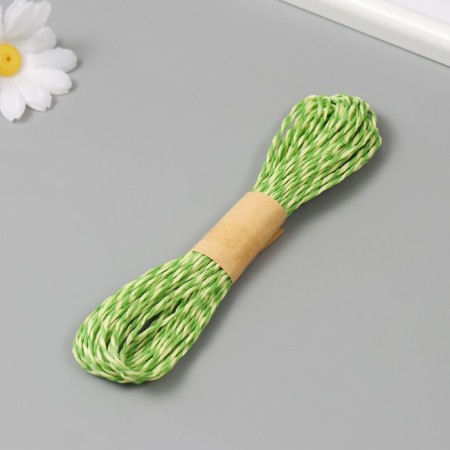 Yarn 100% cellulose "Softino Raffia Color Melange" Washing, Green Grass 10m ± 2m-1