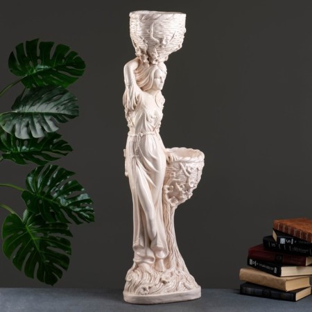 Figure "Girl with two pots", 1.2 l/0.9 l/20x29x96cm aged