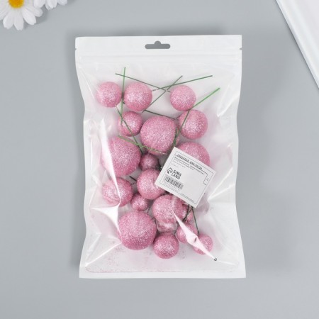 Decor for creativity "Balls Pink Brill" d = 2; 3; 3.5 and 4 cm set 20 pcs-5