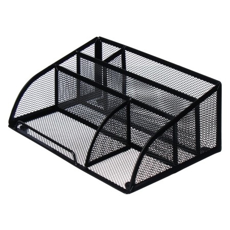 Chancellery stand, 5 departments, mesh, metal, black