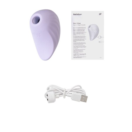 Vacuum-wave contactless stimulator of the Satiffyer Pearl Diver, silicone, purple color-3